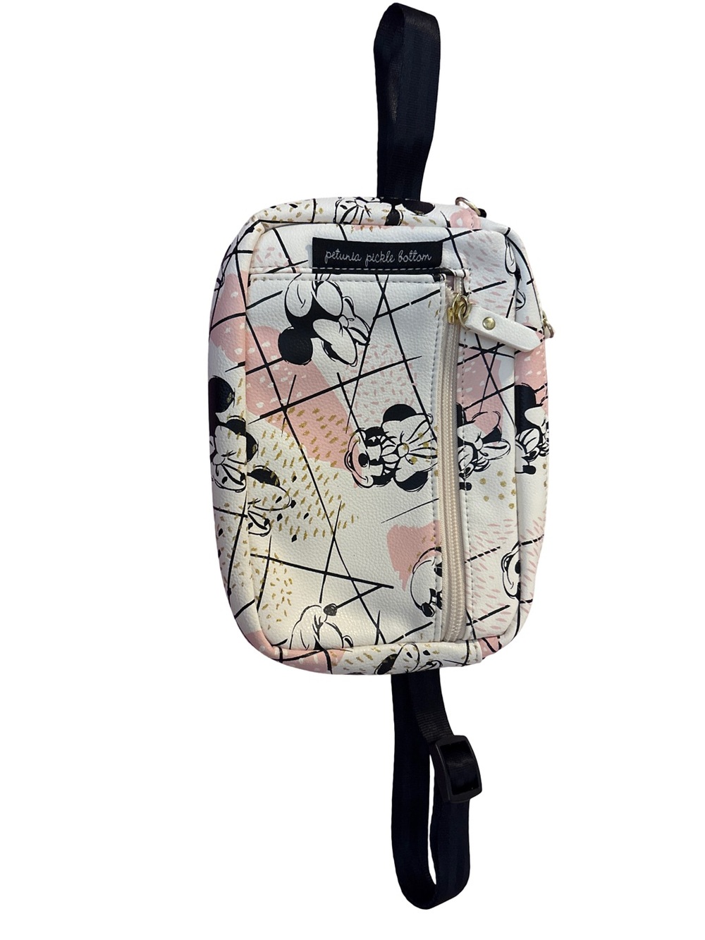 Petunia Pickle Bottom Pink, White & Black Minnie Mouse Crossbody Wristlet